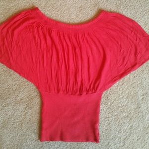 #195 Twenty One Juniors Short Sleeve Pink Sweater